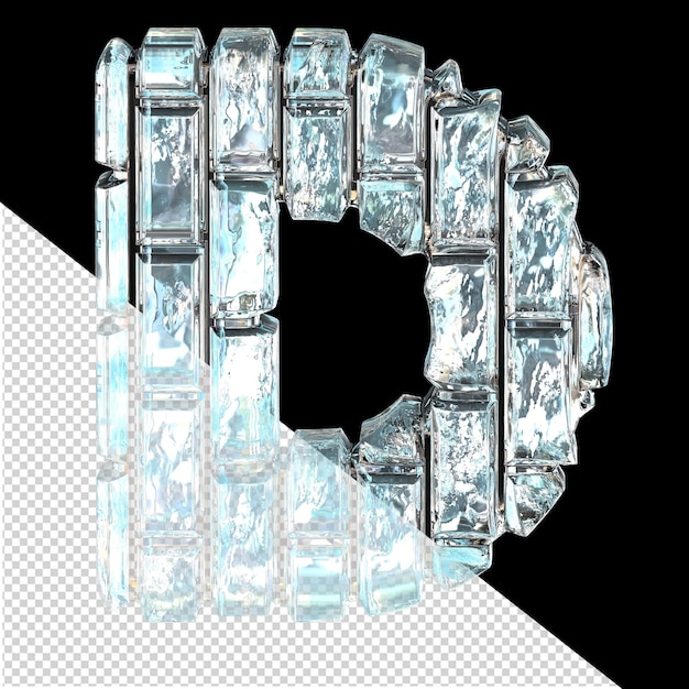 Símbolo hecho de ladrillos de hielo verticales