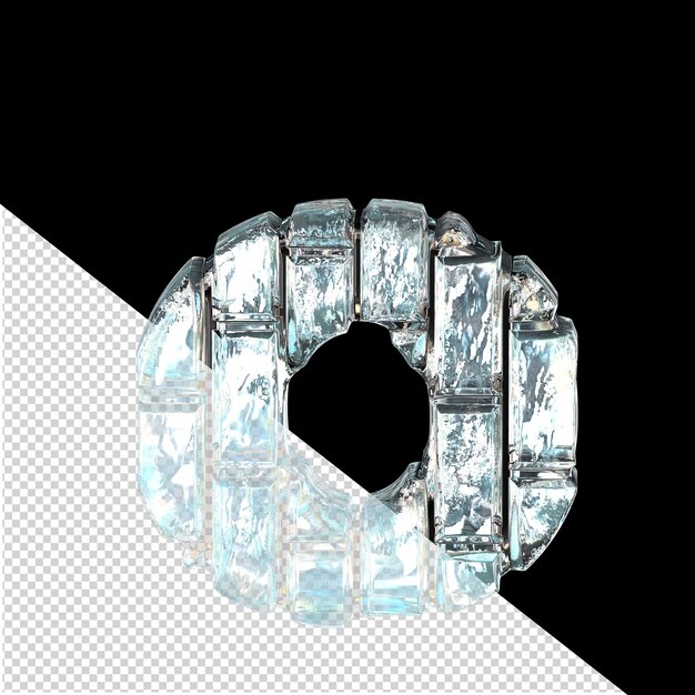 Símbolo hecho de ladrillos de hielo verticales