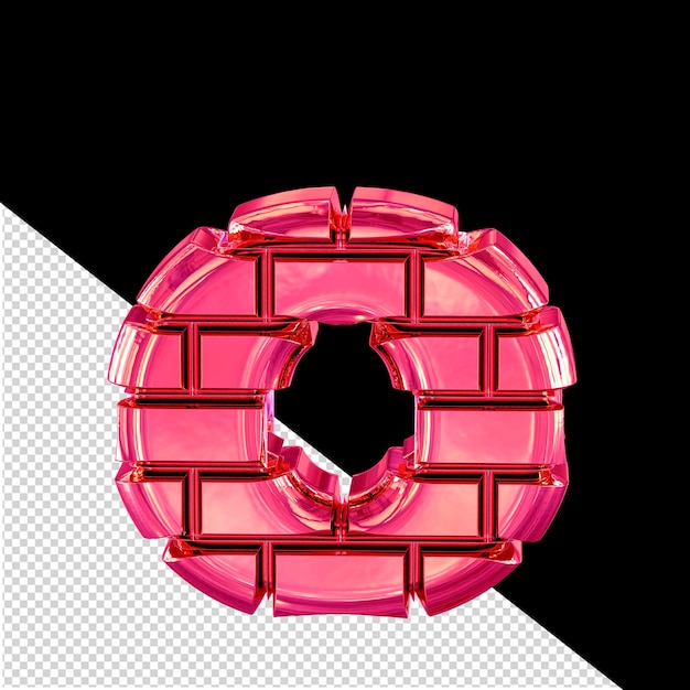 PSD símbolo hecho de ladrillos rosas letra o