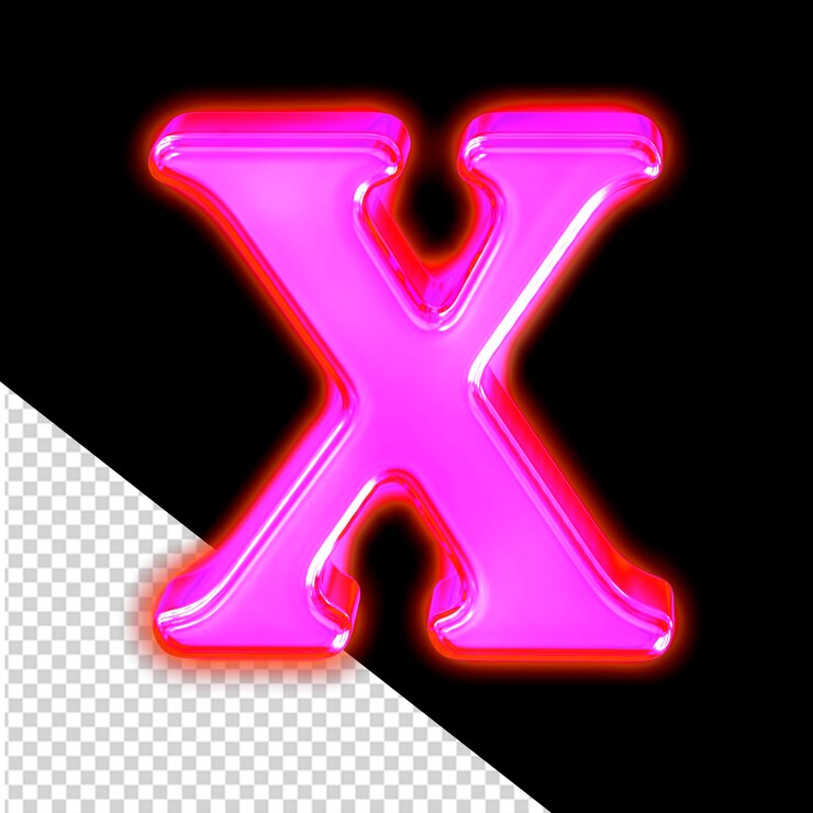 PSD símbolo hecho de letra púrpura brillante x