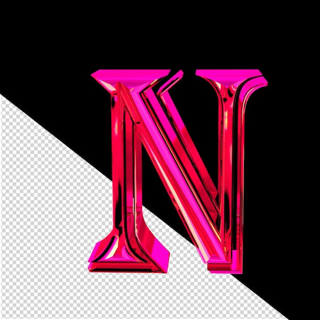 Símbolo hecho de letra rosa n