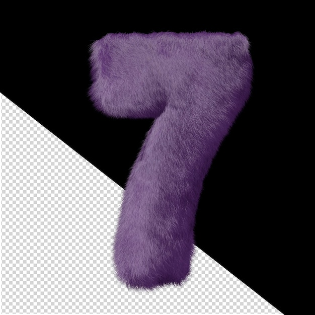 Símbolo hecho de pelaje púrpura número 7