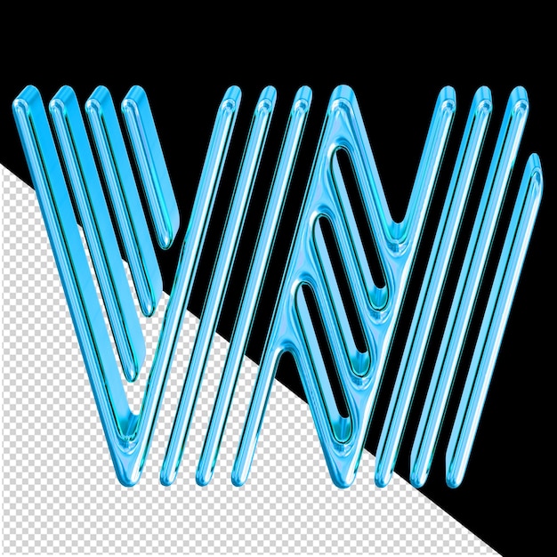 PSD símbolo hecho de placas azules letra w