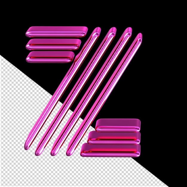 PSD símbolo hecho de placas moradas letra z