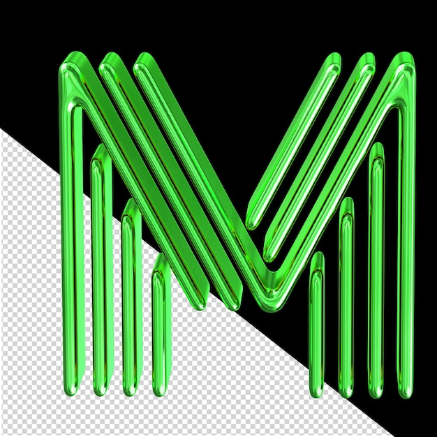 Símbolo hecho de placas verdes letra m