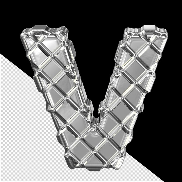 Símbolo hecho de plata rombos letra v