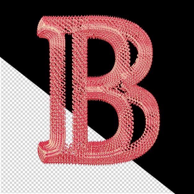 PSD símbolo hecho de rosa 3d signos de dólar letra b