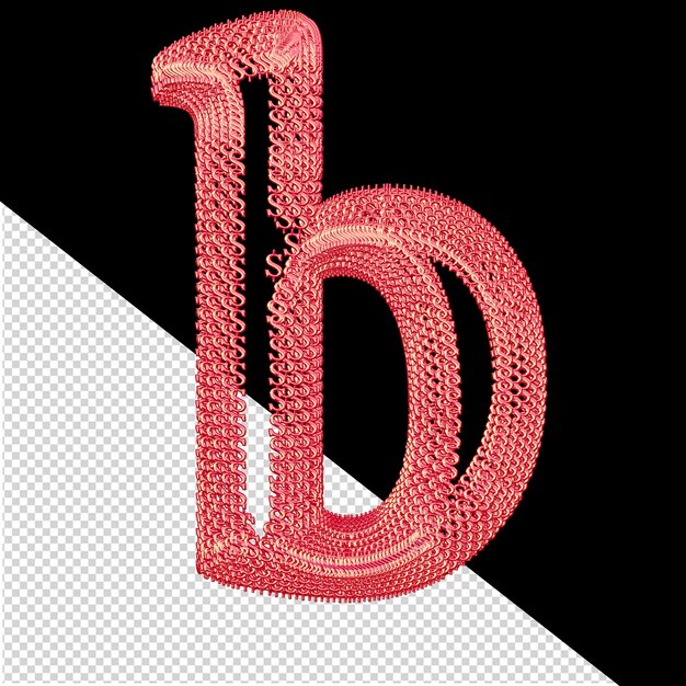 Símbolo hecho de rosa 3d signos de dólar letra b