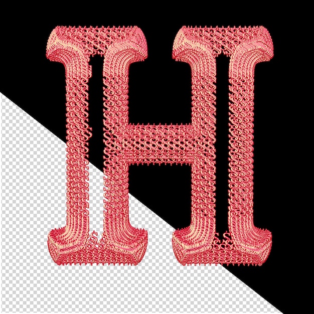 Símbolo hecho de rosa 3d signos de dólar letra h