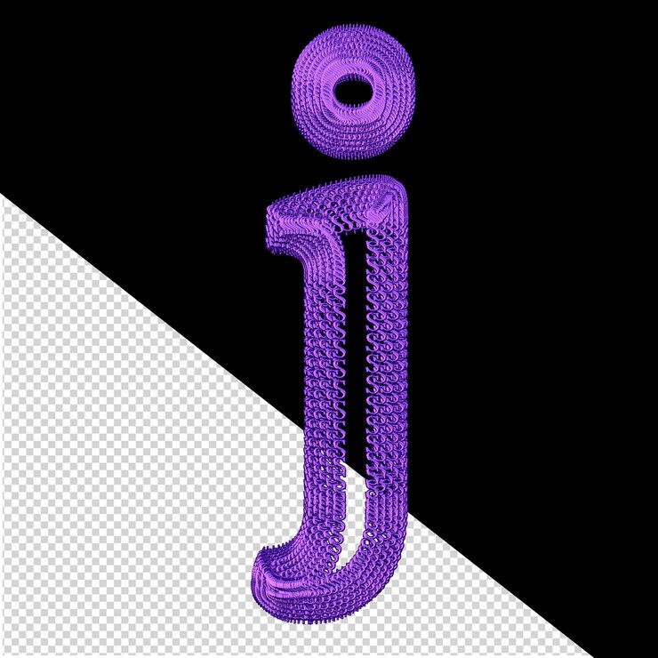 PSD símbolo hecho de signos de dólar 3d púrpura letra j