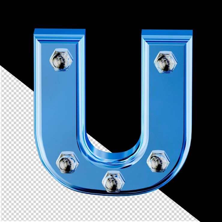 PSD símbolo de hielo azul con tornillos letra u
