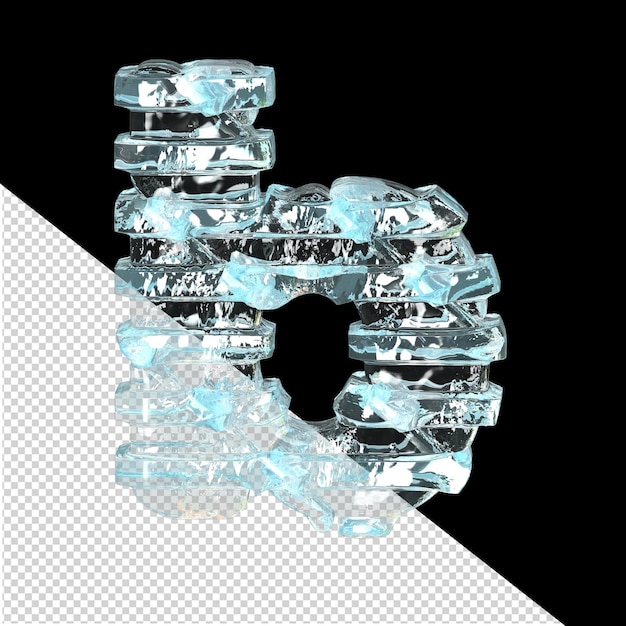 Símbolo de hielo con bloques horizontales letra b