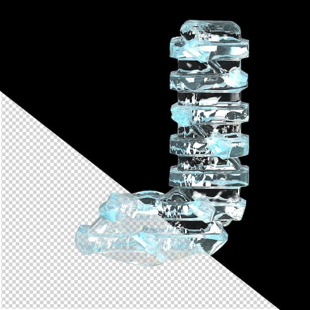 Símbolo de hielo con bloques horizontales letra j