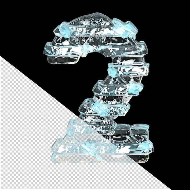 Símbolo de hielo con bloques horizontales número 2