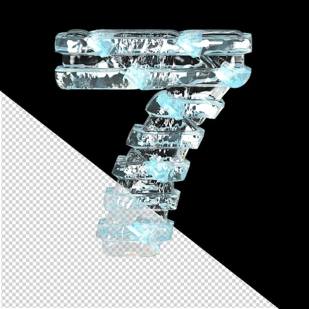 Símbolo de hielo con bloques horizontales número 7