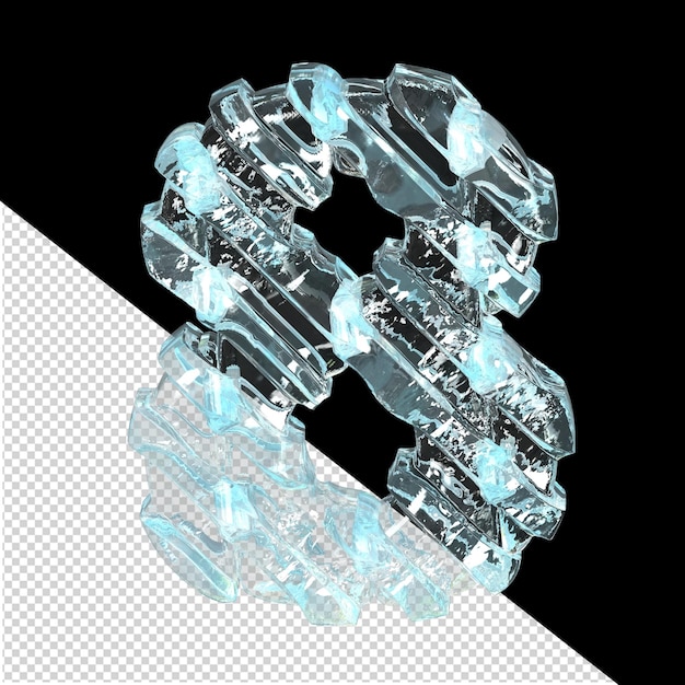 Símbolo de hielo con finas tiras diagonales número 8