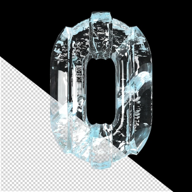 Símbolo de hielo con tiras verticales gruesas letra 0