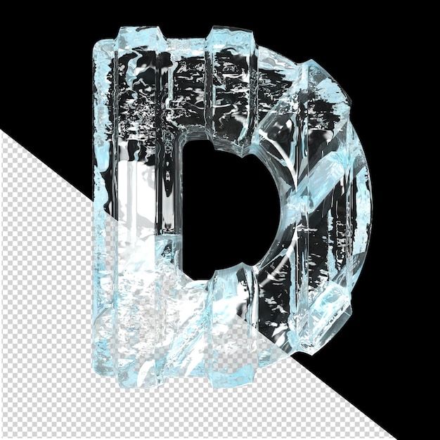 Símbolo de hielo con tiras verticales gruesas letra d