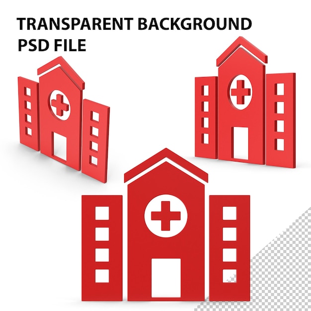 PSD símbolo hospital vermelho png