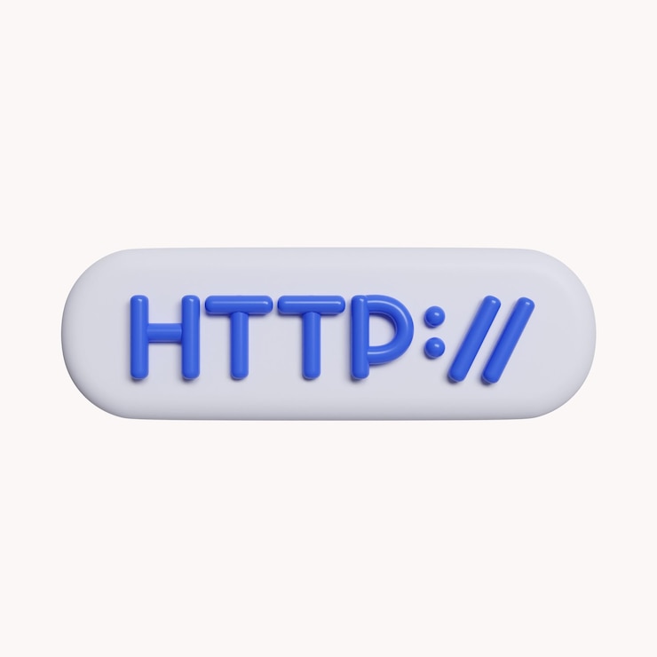 PSD símbolo http 3d e iconos de advertencia o señal de peligro sobre url inseguras icono de enlaces maliciosos y sospechosos aislado en fondo blanco ilustración de representación 3d trazado de recorte