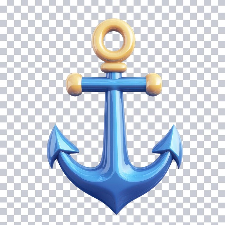 PSD símbolo del icono del anclaje para la navegación y los temas marítimos en un fondo transparente