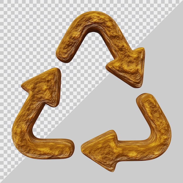 PSD símbolo de icono de reciclaje o flechas circulares en 3d render