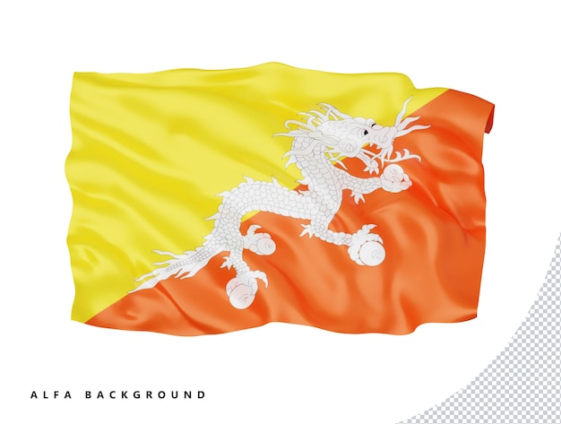 Símbolo de icono de signo nacional internacional de bandera de bhután