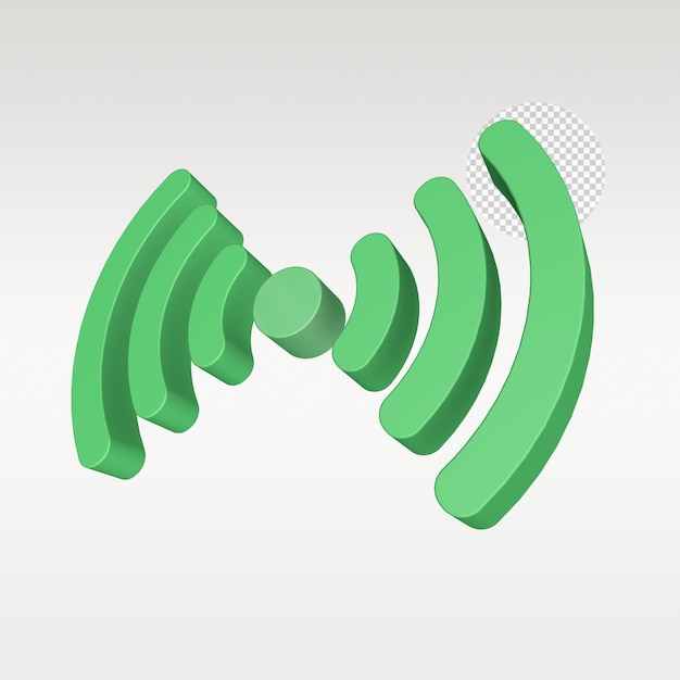 PSD símbolo de icono wifi de batería de señal de renderizado 3d