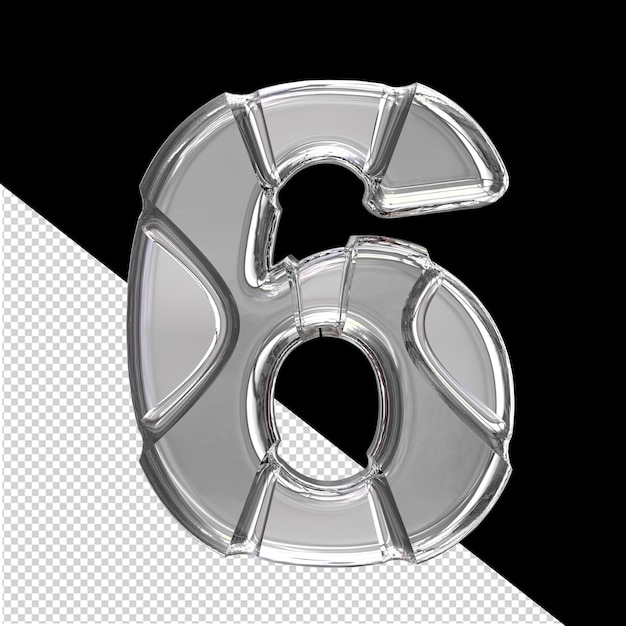 Simbolo in argento con intarsi numero 6