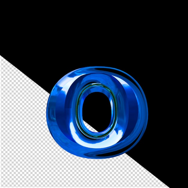Simbolo in blu con lettera o smussata