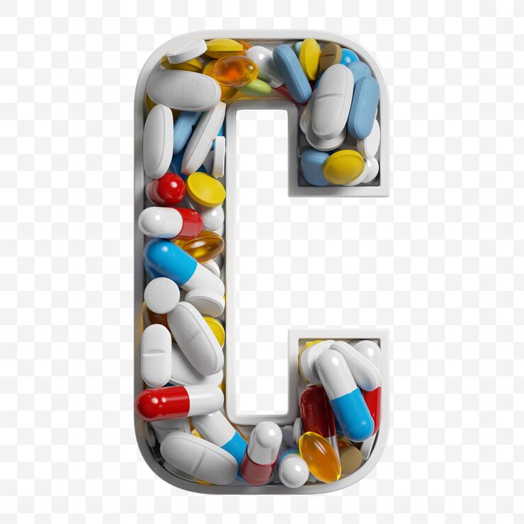 PSD símbolo de letra del alfabeto hecho de pastillas y tabletas de color sobre fondo aislado