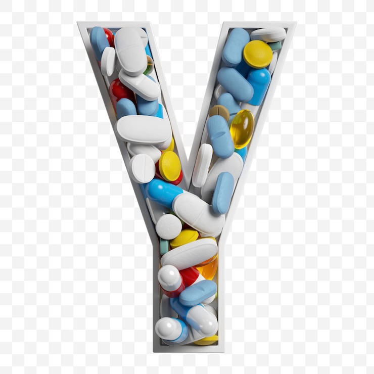 PSD símbolo de letra del alfabeto hecho de pastillas y tabletas de color sobre fondo aislado