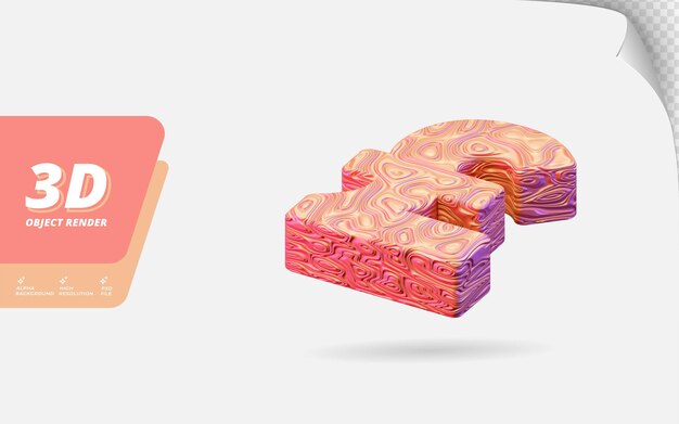 Símbolo de la libra esterlina en 3d render aislado con ilustración de diseño de textura ondulada topográfica de oro rosa abstracto