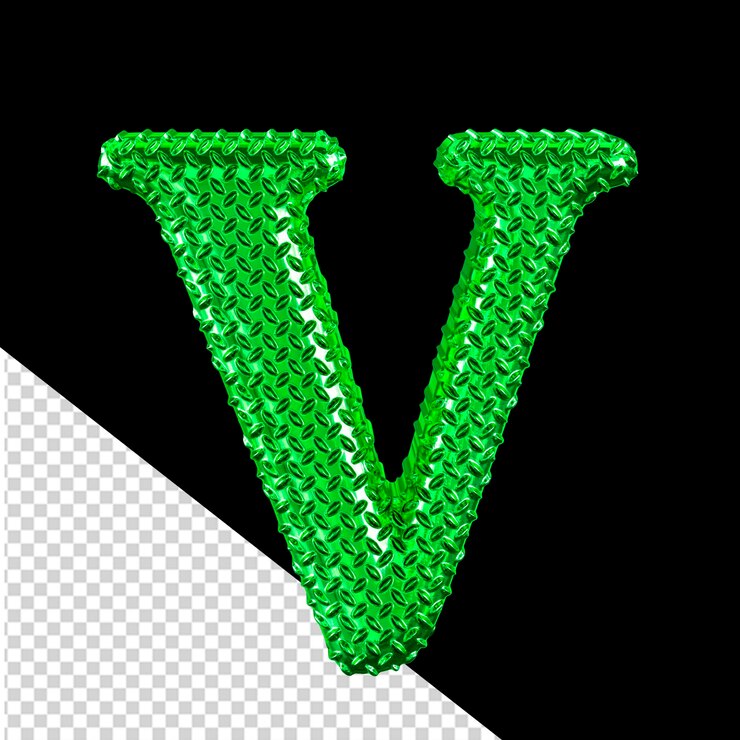 PSD símbolo de línea verde letra v