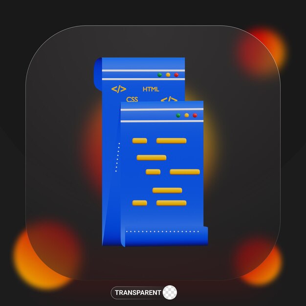 símbolo de lista de programación de renderizado 3d