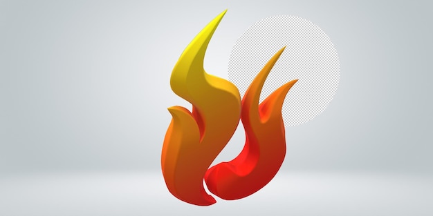 Símbolo de llama de fuego aislado en un fondo transparente