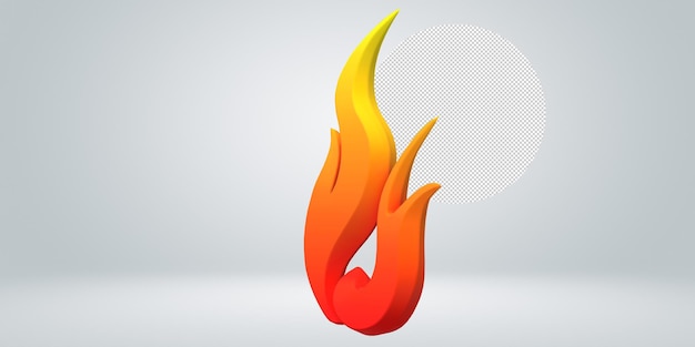 Símbolo de llama de fuego aislado en un fondo transparente