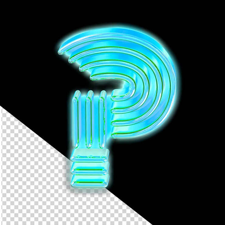 PSD simbolo luminoso turchese