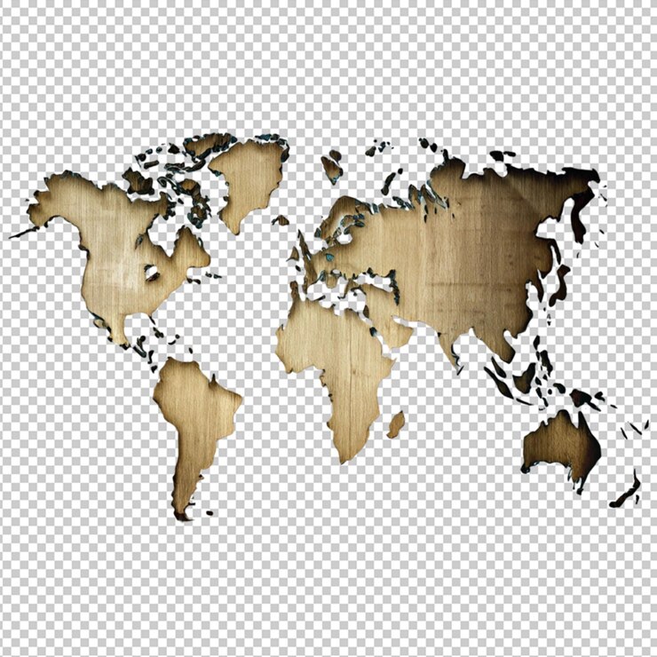 PSD símbolo de mapa del mundo de vidrio vertical