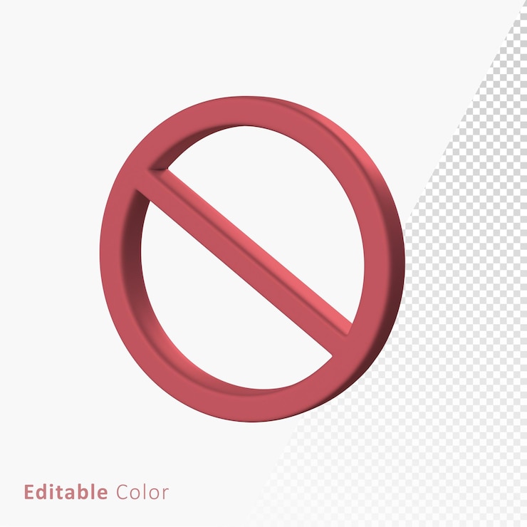 PSD símbolo de marca 3d prohibido prohibido premium psd