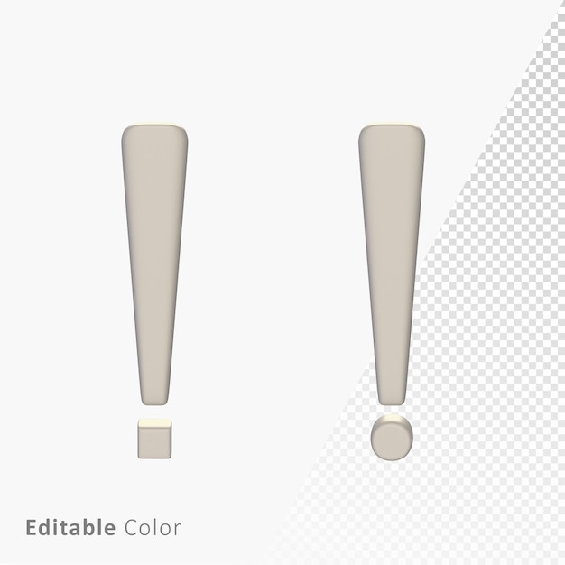 Símbolo de marca exclamatorio 3D Premium PSD