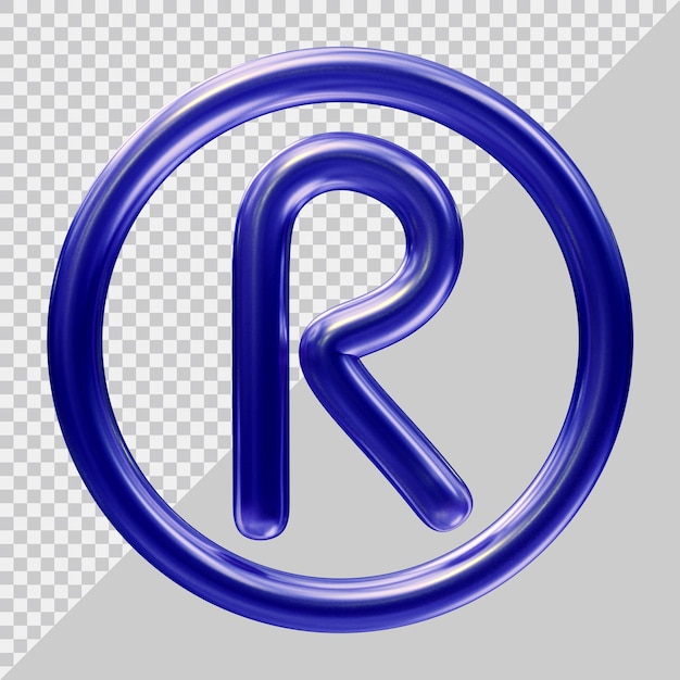 Símbolo de marca registrada con estilo moderno 3d