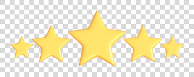 Símbolo mínimo de estrela isolado em um fundo branco Classificação de estrelas ícone para revisão do produto 3D render