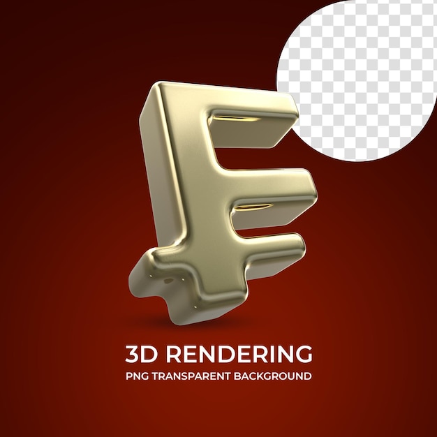 Símbolo de moneda franco representación 3d fondo transparente aislado