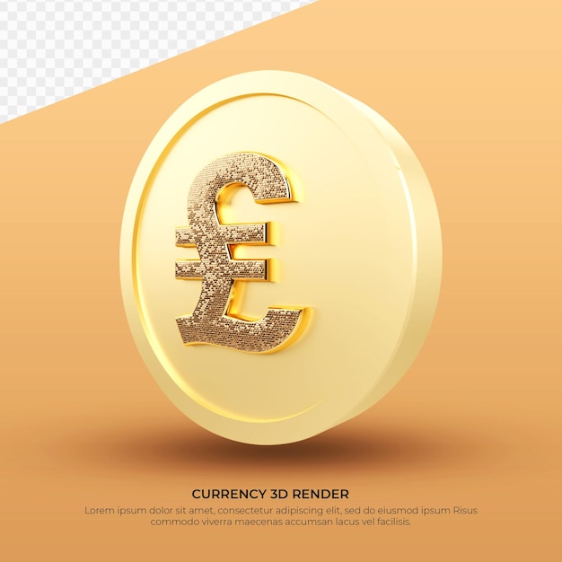 Símbolo de moneda de oro de renderizado 3D Moneda de Lira