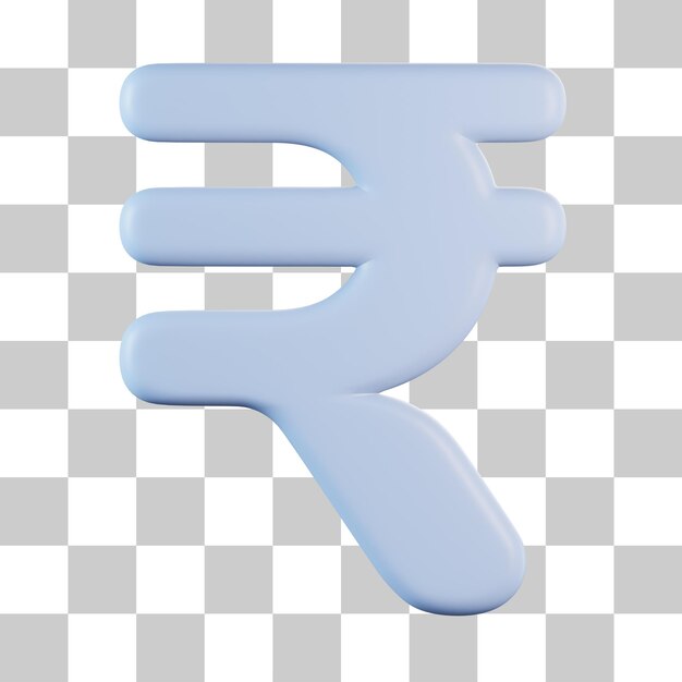 Símbolo de la moneda de la rupia icono 3d
