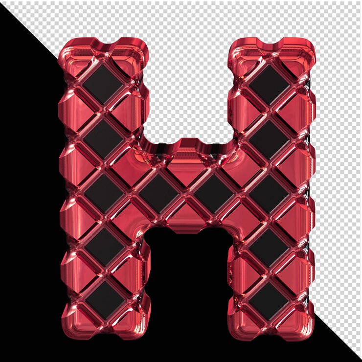PSD símbolo negro hecho de rombos rojos letra h