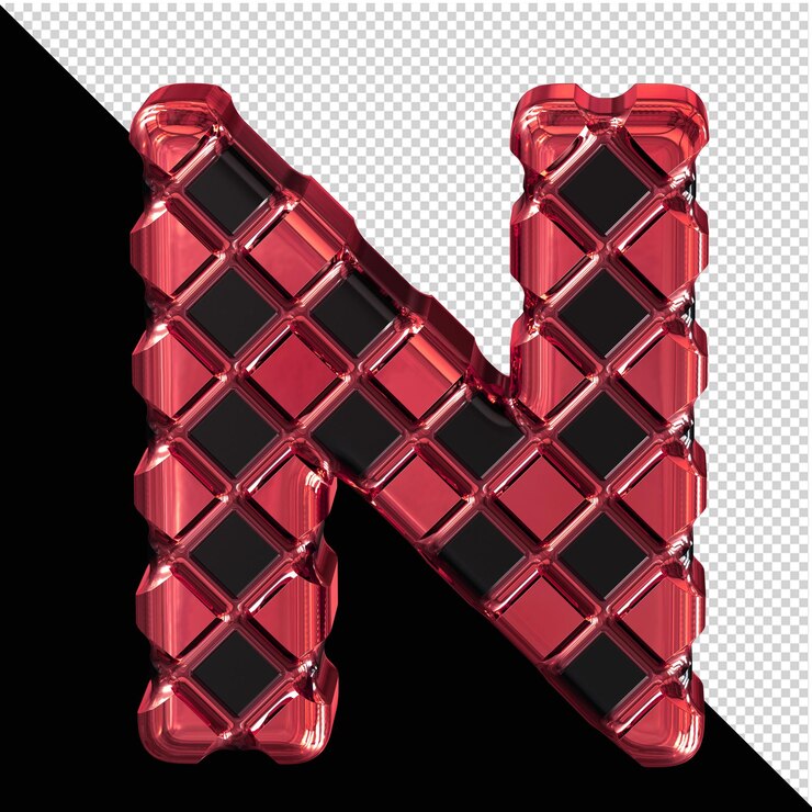 PSD símbolo negro hecho de rombos rojos letra n