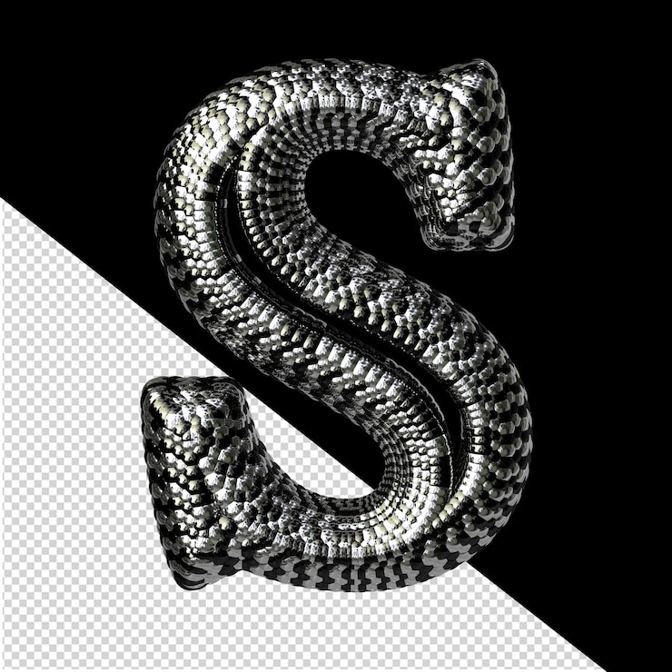 PSD símbolo negro y plateado letra s