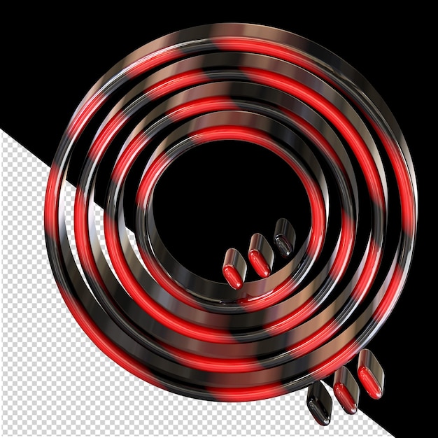 Símbolo negro y rojo letra q